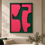 Confide Wooden Wall Art Forest Green And Pink