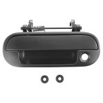 Trq Front Driver Side Exterior Door Handle Black Smooth Paint To Match Compatible With 1995-1998 Honda Odyssey