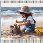 Printed Runner Girl At The Beach
