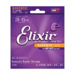 Elixir Nanoweb 80 20 Bronze 12-STRING Light Acoustic Guitar Strings .010 - .047
