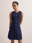 Lucienne Petite Fit And Flare Knit MINI Dress - 16 Navy
