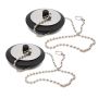 Kitchen Tool Rubber Tub Plug With Chain Sink Strainer 5CM Set Of 2