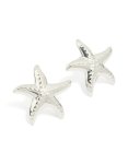 Waterproof Stainless Steel Textured Starfish Stud Earrings