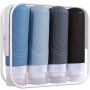 4 Pieces Travel Bottles Set Refillable Soft Leak Proof Silicone Containers Jars