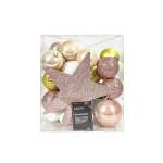 Bauble Mix Set Pink Gold And White - Set Of 33 8CM