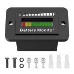 Bittwee Car Battery Monitor Auto LED 12V 24V 36V 48V 60V 72V Battery Capacity Fuel Gauge Indicator Meter BM210 Lead-acid&lithium