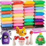36-COLOR Air Dry Clay Craft Kit For Kids & Adults - Soft Magic Modeling Foam Perfect For Halloween & Christmas Gifts