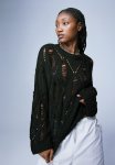 Ladder-stitch-look Jumper - Black