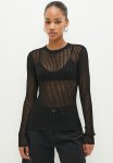 Sheer Knitted Top - Black