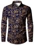 Retro Floral Pattern Pattern Men's Shirt Top Turn-Down Collar Long Sleeve Closure Male Casual Shirt For Men Daily Vacation Streetwear