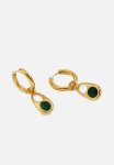 Designer Drop And Hoop Earring - Gold & Green