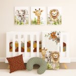 Cot Duvet Bedding Trio Rustic Watercolour Safari