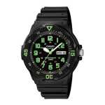 Casio Black And Green Youth Resin Unisex Watch MRW-200H-3BVDF