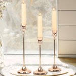 Set Of 3 Candlestick Holders For Table Centerpieces Taper Candlestick Holders Metal Candle Stick Holders For Table Centerpiece F