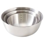3 Piece - Stainless Steel Mixing Bowl Set With Internal Scales - Silver