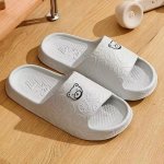 Men's Solid Colour Open Toe Breathable Slippers Comfy Non Slip Casual Durable Eva Slides For Men's Indoor Activities