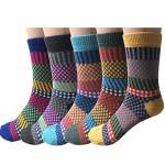 Justay 5 Pairs Wool Socks For Women - Winter Thick Boot Cozy Crew Vintage Soft Calf Knit Warm Socks Gifts