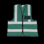 Premium Reflective Vest With Zip & Id Olive Green