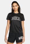Nike W Nk Df Swoosh Run Ss Top - Black & White