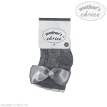 Infants Socks Grey Bow 0-6MONTHS