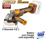 Angle Grinder 3 Speed Brushless 115MM 1000W Cordless 20V Lithium-ion Ingco CAGLI27153