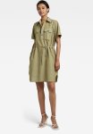 G-star Raw Millery Pockets Dress Short Sleeve - Avocado milk