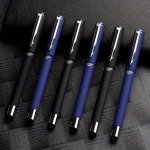 Rollerball Pen Bullet Tip 0.7MM Black Blue 12 Pieces High-end Business Signature Pen Student Brush Pen Frosted Titanium Steel Ba