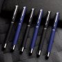 Rollerball Pen Bullet Tip 0.7MM Black Blue 12 Pieces High-end Business Signature Pen Student Brush Pen Frosted Titanium Steel Ballpoint Pen