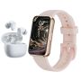 Luxury Pink Smartwatch & Auto-pair Bluetooth Earphones Gift Set For Her