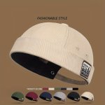 Fashionable Knitted Baseball Cap: Retro Style Geometric Pattern Lightweight Hand Washable Cotton & Polyester Blend