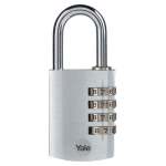 4-DIAL 38MM Aluminium Combination Padlock - Silver