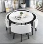 Modern Marble Top Mdf Dining Table And Chairs Set 5PC