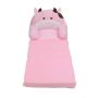 Foldable Kids Sofa Cute Cartoon Plush Children Couch Bed Pink Cow 3 Layers