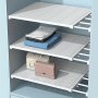 Clutter-Free" Adjustable Expanding Tension Shelf - Wall-Mounted Storage Rack For Closet & Wardrobe Organization Durable Plastic Shelf Storage Rack Storage Shelf Rack