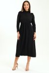Ladies Alina Long Sleeve Frill Neck Midaxi Dress