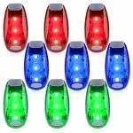 9 Pack LED Safety Light Safety Light High Visibility Strobe Running Lights Used For Bicycle Walking Etc. Clip-on Running Lights