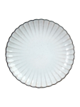 Textured Ceramic Scalloped Dinner Plate 25CM - None Grey