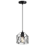 Single Piece Industrial Geometric Pendant Light - Black