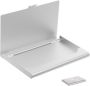 Business Card Holder Rhinestones Silver Metal Case Portable Office Cards