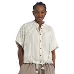 Lurex Stripe Bubble Shirt - Cream Free