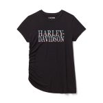 Women’s Ombre Bling Side Ruched Top – Harley Black