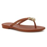 Aferto Pearl Thong Sandal - Brown - 8