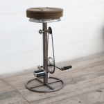 Four Corners Leather And Metal Bar Stool BS01