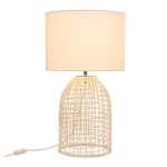 Zanie Rattan And Steel Table Lamp White Grey Or Natural - Natural