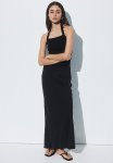 Fine-knit Halterneck Top - Black