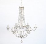 Antique White Metal Petal 6 Light Chandelier 80X72CM