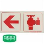 Parrot Photoluminescent 190MM Safety Sign - F18 - Arrow Left + Fire Hydrant