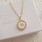 K18 - Initial Letter Necklace A-z Gold Stainless Steel With Cz Stones - I