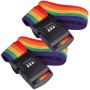 Camping Travel Pride Anti Theft Luggage Strap Set Of 3 2.2M& Heart Sticker