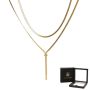 Snake Chain Gold Adjustable Necklace With Pull-out Gift Box